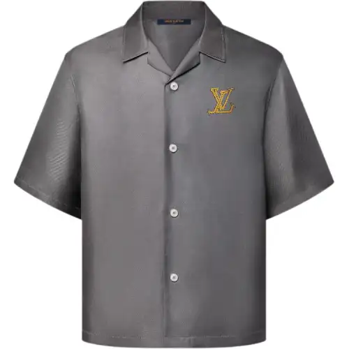 LOUIS VUITTON Printed Short-Sleeved Silk Shirt