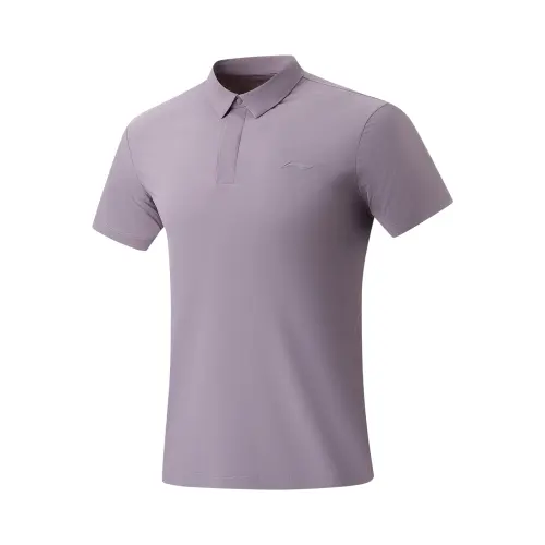 Li Ning Fitness Series Polo Shirt Men's Snail Purple