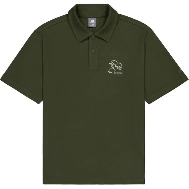 New Balance Polo Shirt Unisex Dark Khaki Green