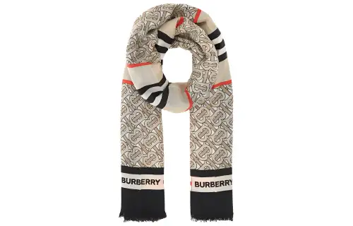 Burberry Knit Scarves Unisex Beige