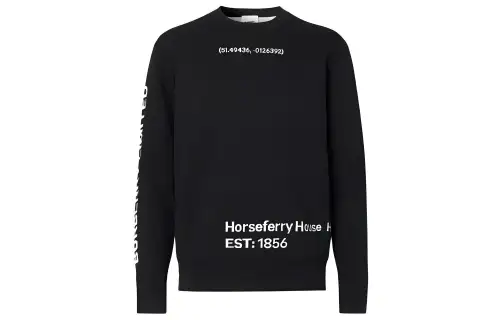 Burberry Sweaters Men's Black Crew Neck Moderate A Line