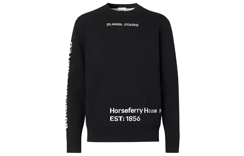 Burberry Sweaters Men's Black Crew Neck Moderate A Line