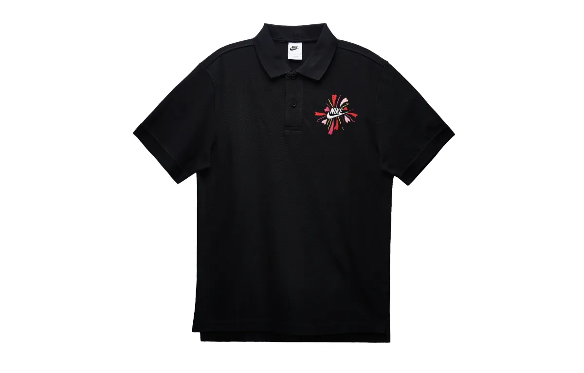 Nike Polo Shirts Men's Black Polo Collar Moderate Straight Fit