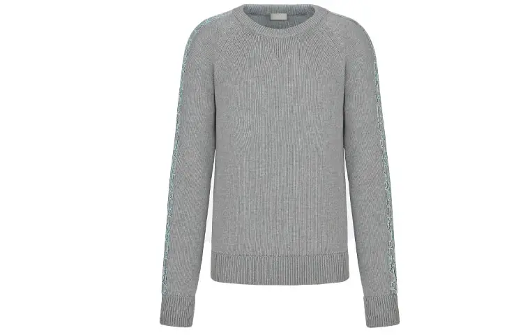DIOR Quarterly New Products Sweaters Men's Gray Crew Neck Moderate Other