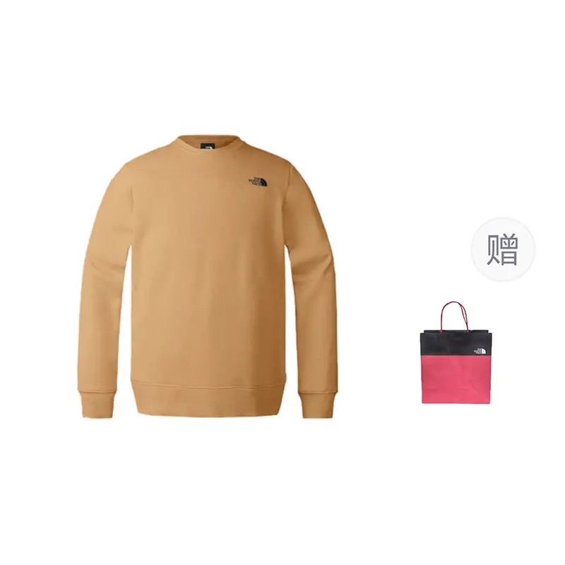 THE NORTH FACE Sweatshirt Men's Khaki+Shopping Bag