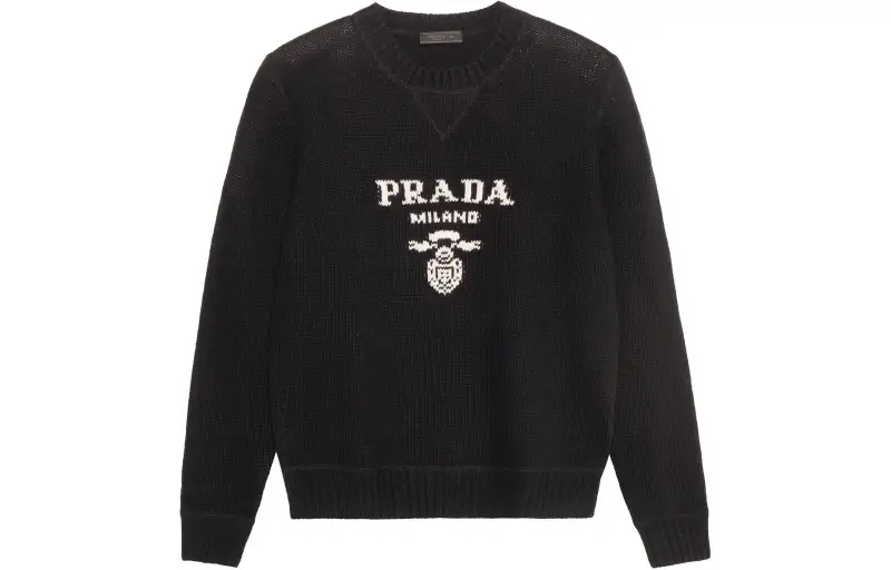 Prada logo intarsia wool-cashmere jumper