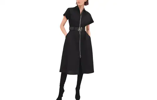 HERMES FW23 Short Sleeved Dress Women's Black