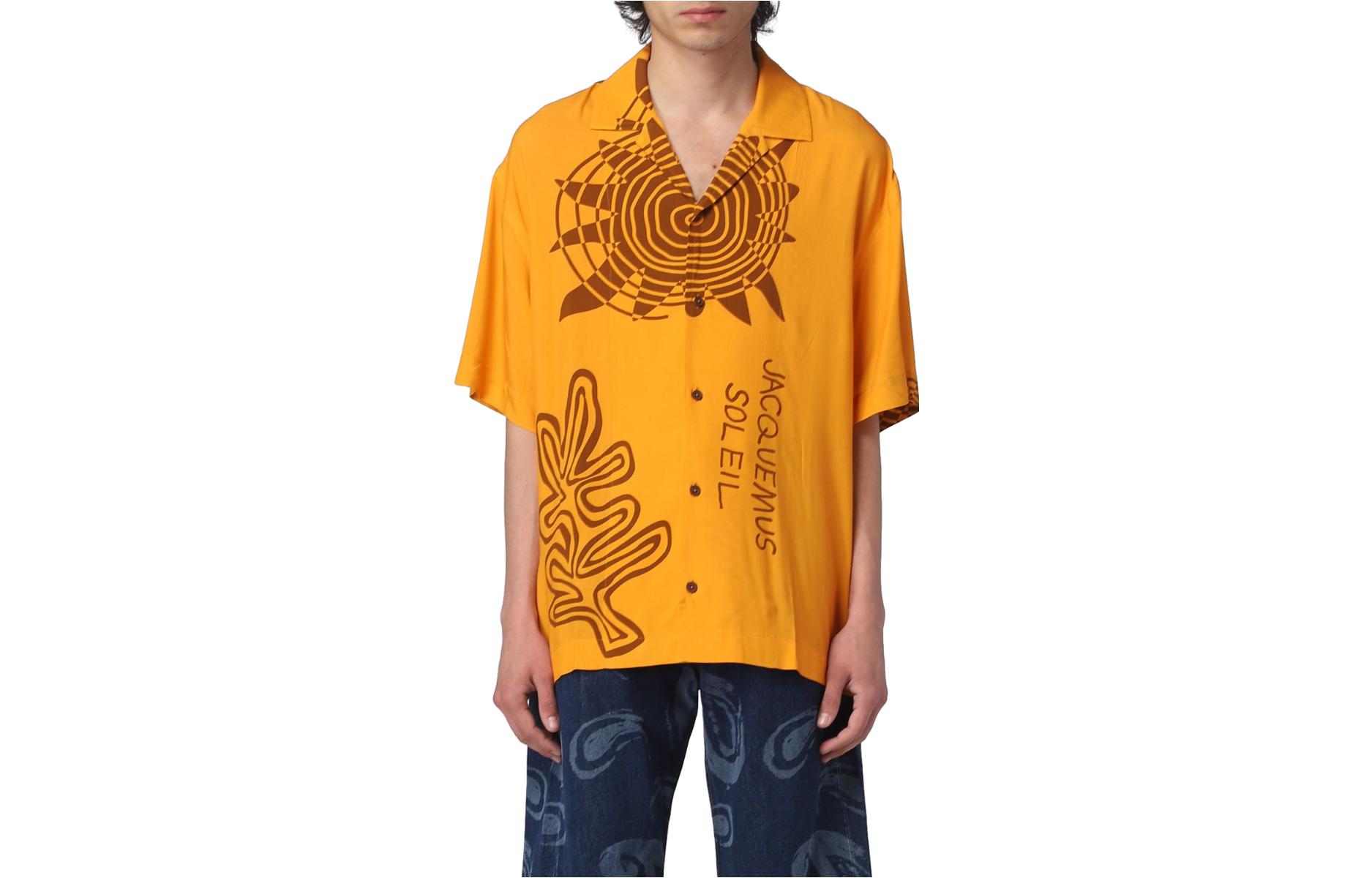 Jacquemus Shirts Men's Orange V Neck Moderate Other