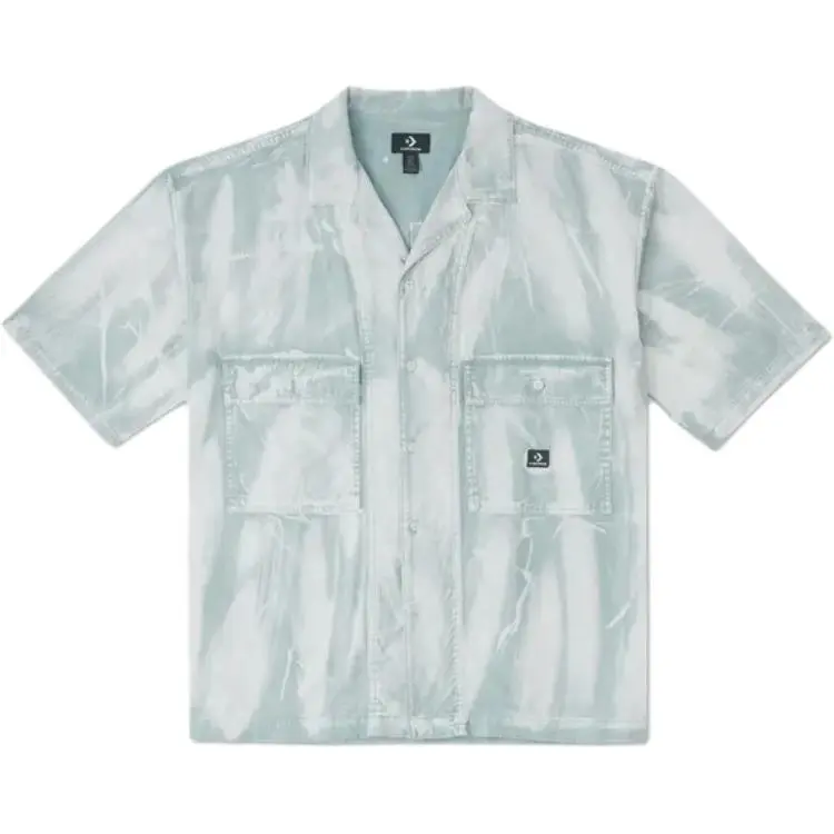 Converse Shirts Men's Green Lapel Moderate Straight Fit
