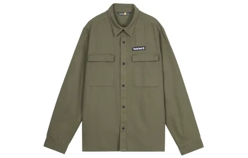 Timberland Shirts Men's Green Pointed Collar Moderate Other