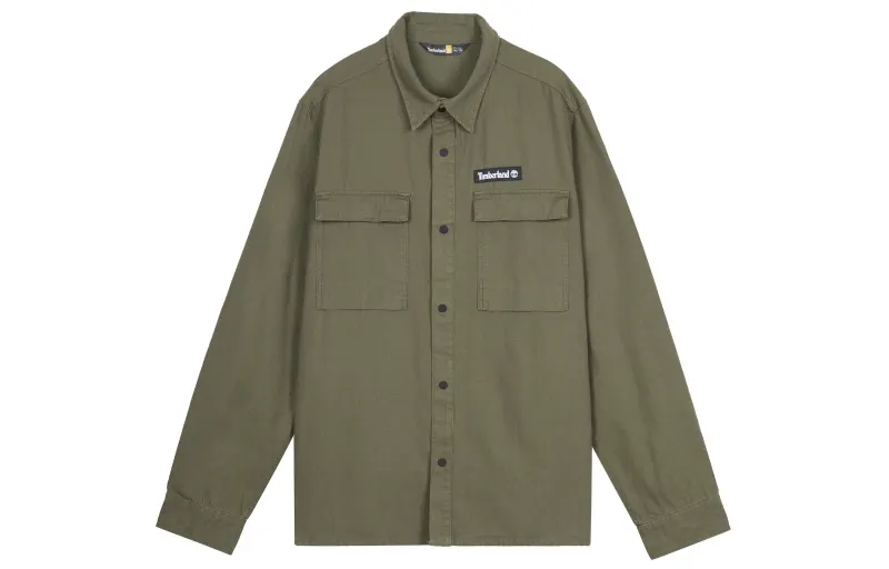 Timberland Shirts Men's Green Pointed Collar Moderate Other