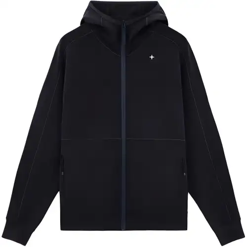 STONE ISLAND Logo Embroidered Zip Up Jacket