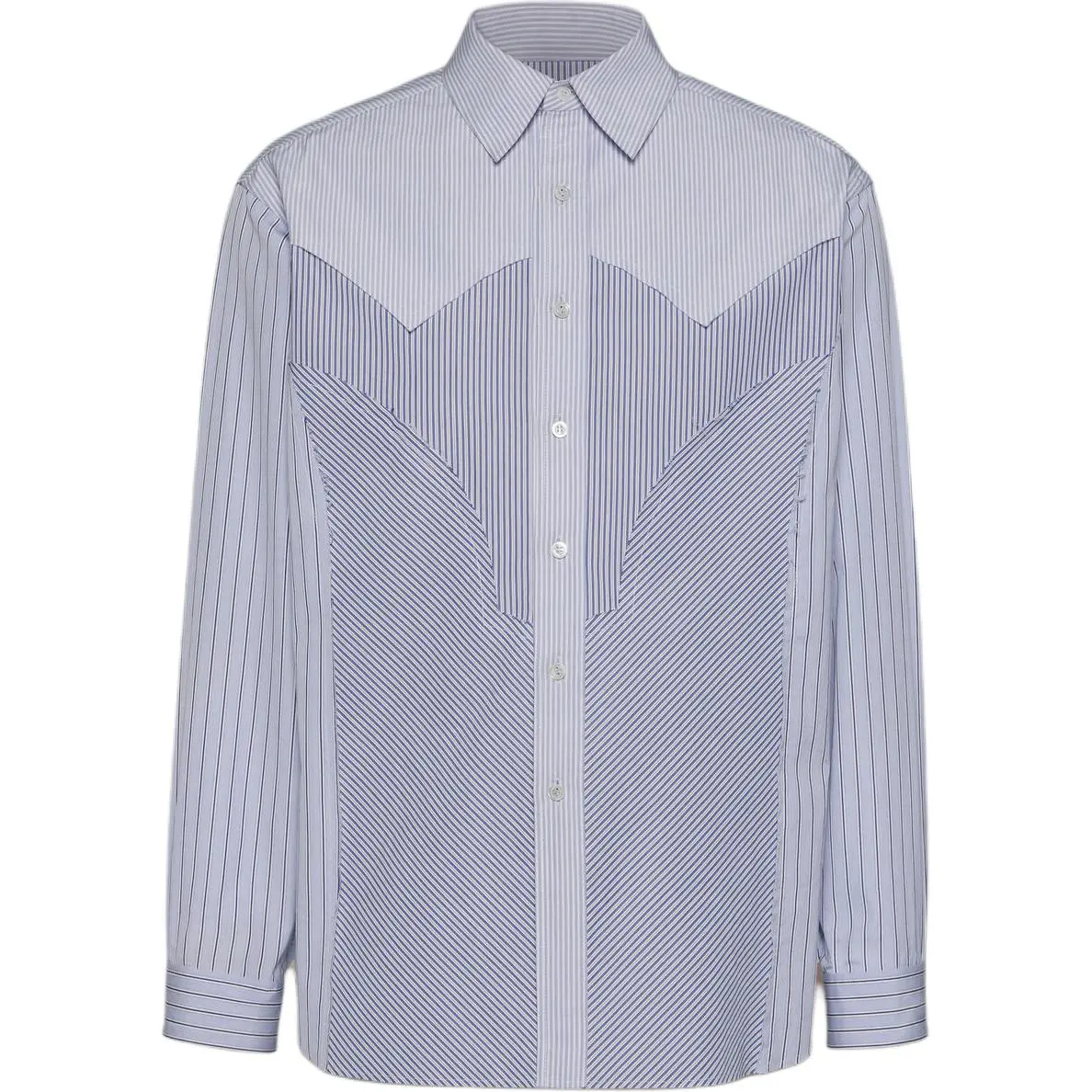 Maison Margiela Panelled Striped Button Up Shirt