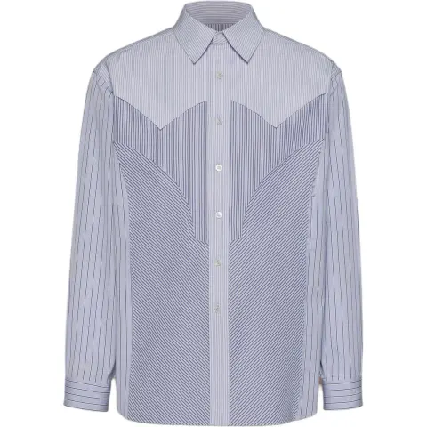 Maison Margiela Panelled Striped Button Up Shirt