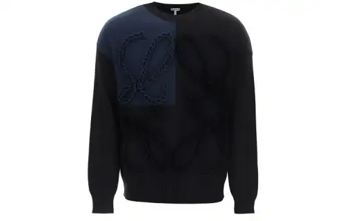LOEWE Sweaters Men's Black Crew Neck Moderate Other