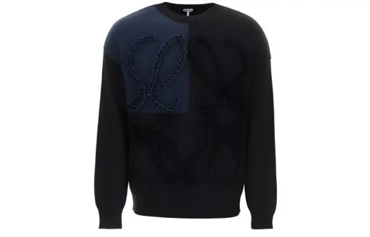 LOEWE Sweaters Men's Black Crew Neck Moderate Other