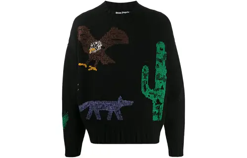 PALM ANGELS New Folk Embroidered Jumper
