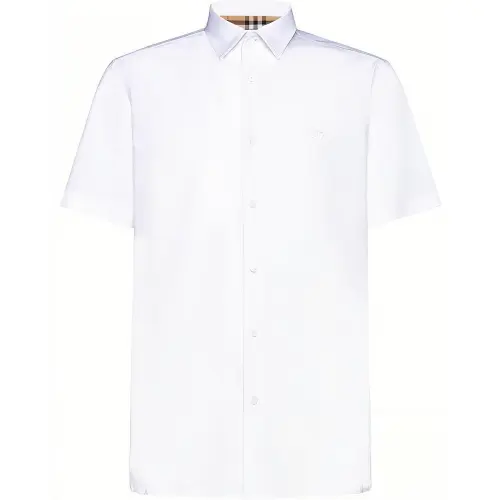 Burberry Logo Embroidered Short Sleeved Shirt