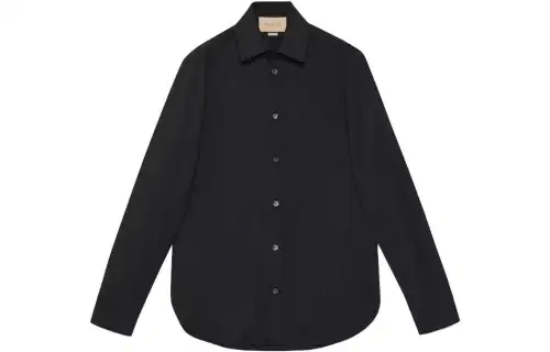GUCCI Shirts Men's Black Pointed Collar Moderate Other