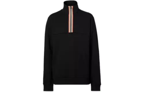 Burberry Sweaters Men's Black Stand Collar Moderate A Line