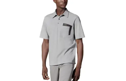HERMES Polo Shirt Men's Light Gray