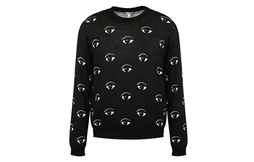 KENZO Sweaters Men's Black Crew Neck Thickened Other