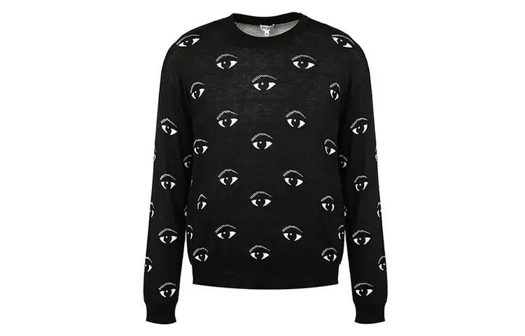 KENZO Sweaters Men's Black Crew Neck Thickened Other