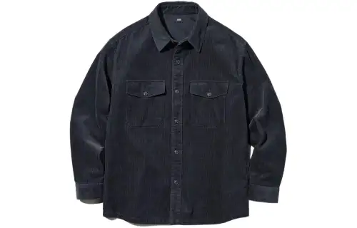 UNIQLO Shirts Unisex Dark Gray 08 Pointed Collar Moderate Workwear