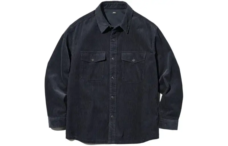 UNIQLO Shirts Unisex Dark Gray 08 Pointed Collar Moderate Workwear