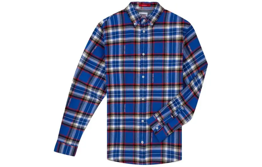 Tommy Hilfiger Long Sleeved Shirt Men's Blue White Plaid