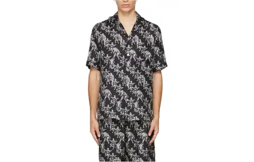 Burberry Shirts Men's Black Lapel Moderate Shirt