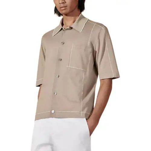 HERMES SS24 Shirt Men's Sand Yellow