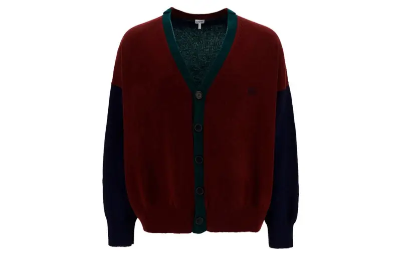 LOEWE Sweaters Men's Multicolor V Neck Moderate Cardigan
