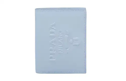 PRADA Saffiano Leather Wallet Small Women's Sky Blue