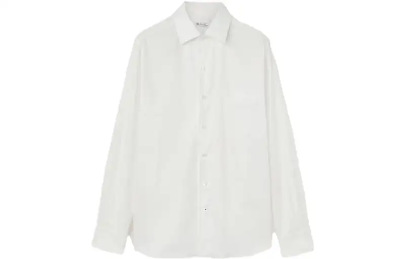 Loro Piana Shirts Men's White Square Collar Moderate Other