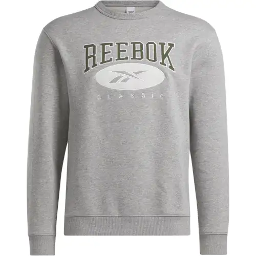 Reebok Classics Archive Essentials Crew Sweatshirt Unisex Medium Gray Heather Flower