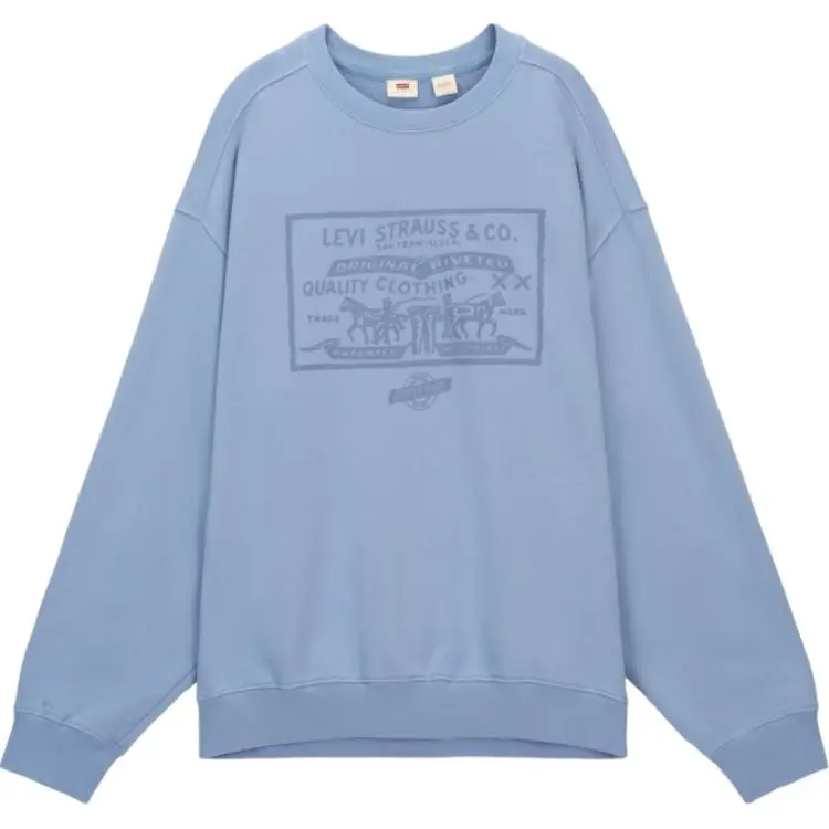Levi's Sweatshirts Men's Blue Crew Neck Moderate