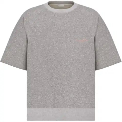 DIOR T Shirts Men's Gray Crew Neck Moderate
