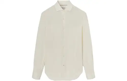 Loro Piana Shirts Men's White Lapel Moderate Other