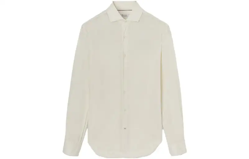Loro Piana Shirts Men's White Lapel Moderate Other
