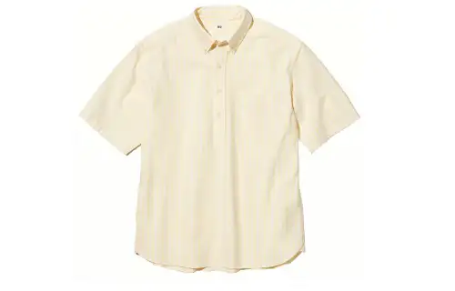 UNIQLO Shirts Unisex Apricot Yellow Pointed Collar Moderate Other