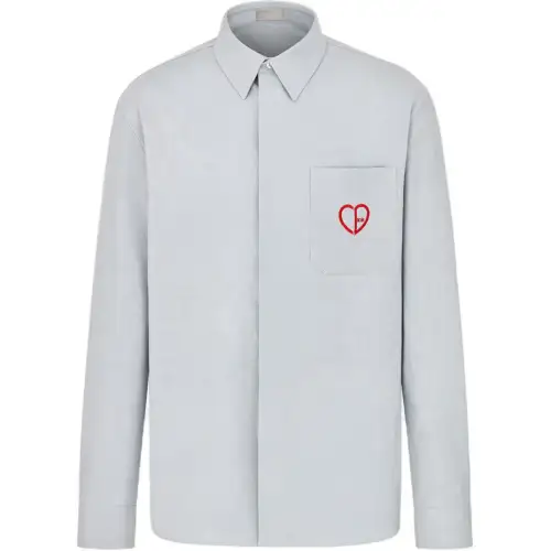 DIOR Shirts Men's Gray Lapel Moderate Other