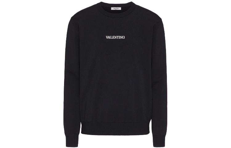 Мужской свитер Valentino с вышивкой (черный)