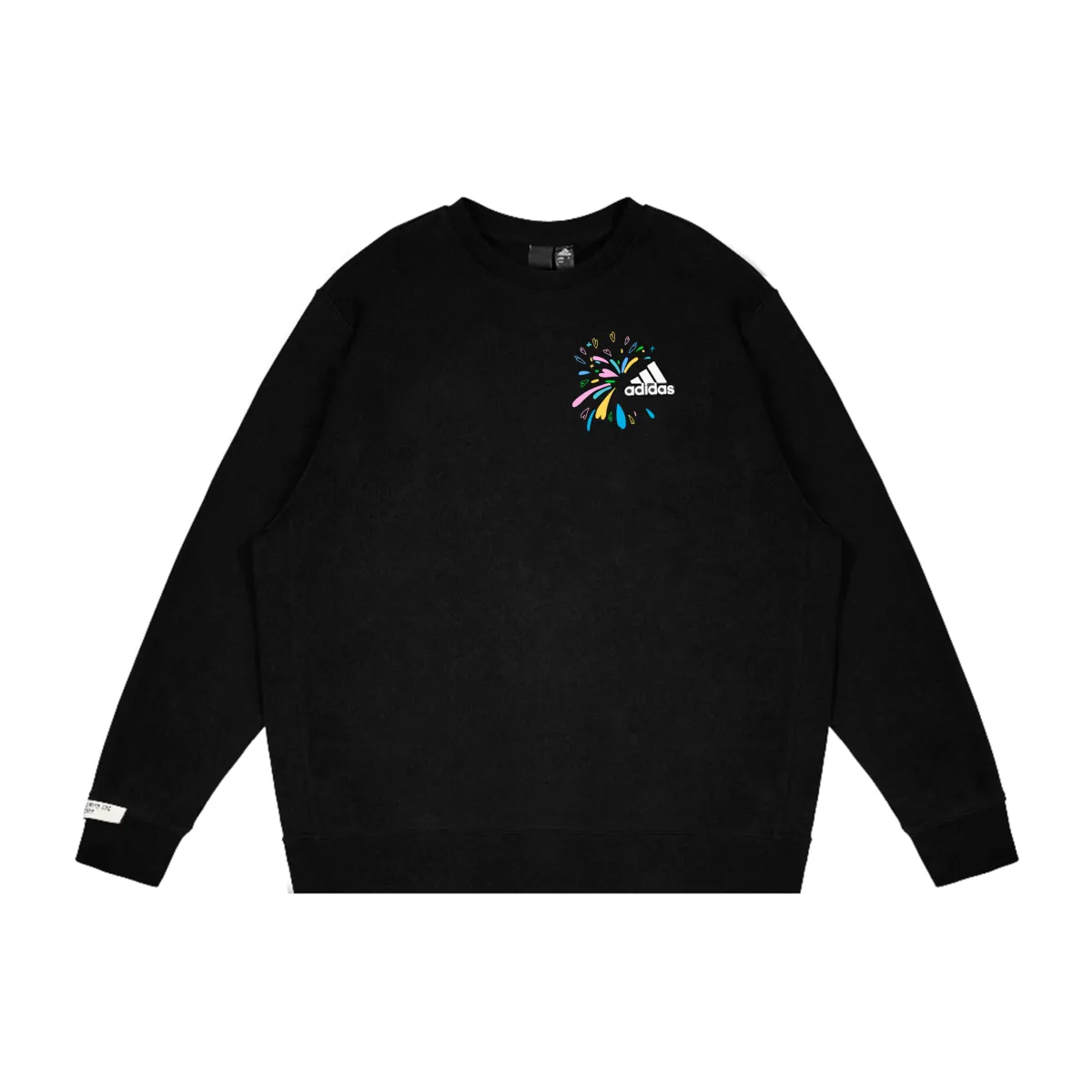 Adidas Sweatshirts Unisex Black Crew Neck Moderate Regular