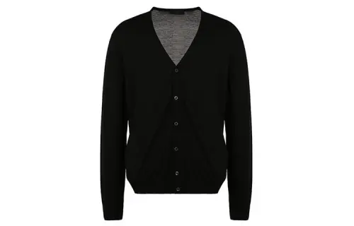 PRADA Sweaters Men's Black V Neck Thin Other