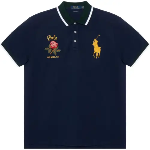 Polo Ralph Lauren Big Pony Polo Shirt Custom Slim Fit Men's Marine Blue