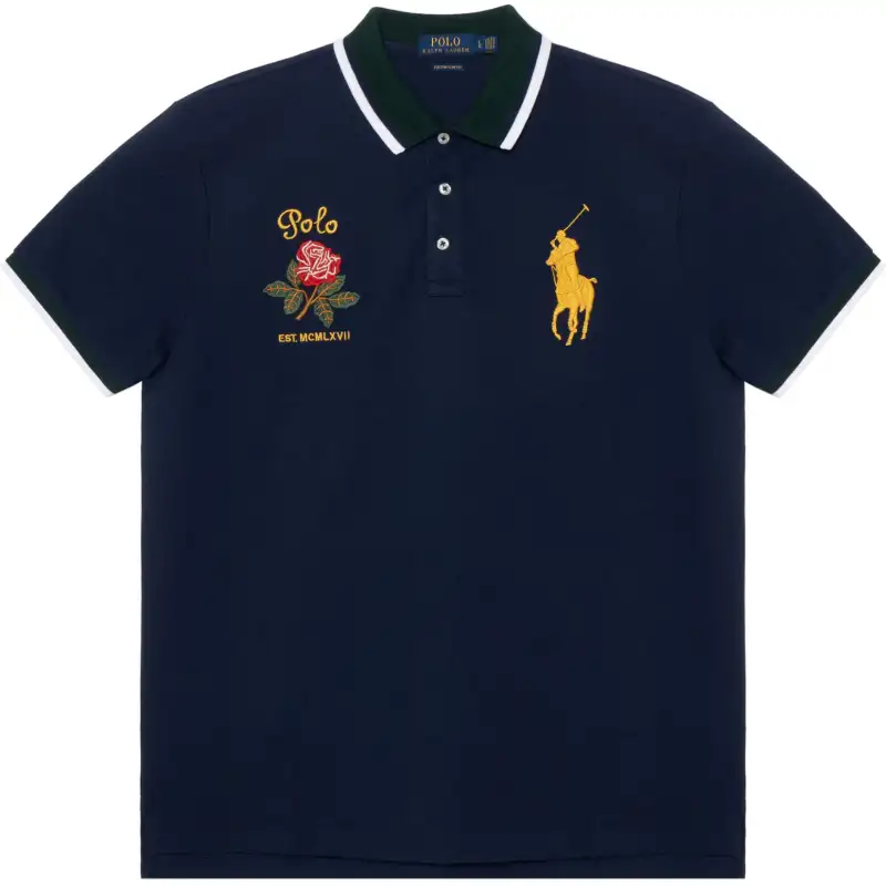 Polo Ralph Lauren Big Pony Polo Shirt Custom Slim Fit Men's Marine Blue