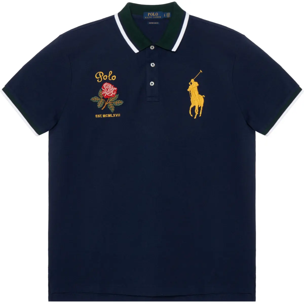 Polo Ralph Lauren Big Pony Polo Shirt Custom Slim Fit Men's Marine Blue