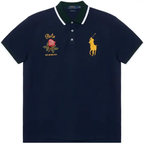 Polo Ralph Lauren Big Pony Polo Shirt Custom Slim Fit Men's Marine Blue