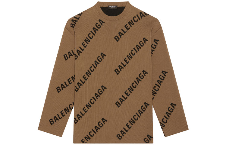 Мужской свитер Balenciaga Logo (коричневый)